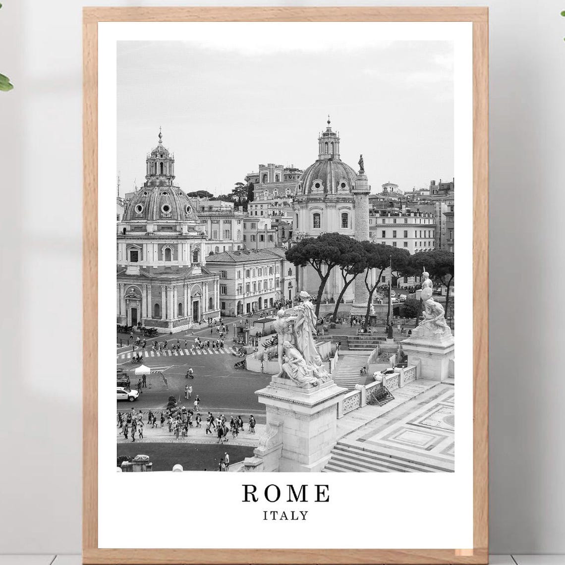 Rome Twin Baroque Churches From Vittoriano Terrace Italy Travel Poster