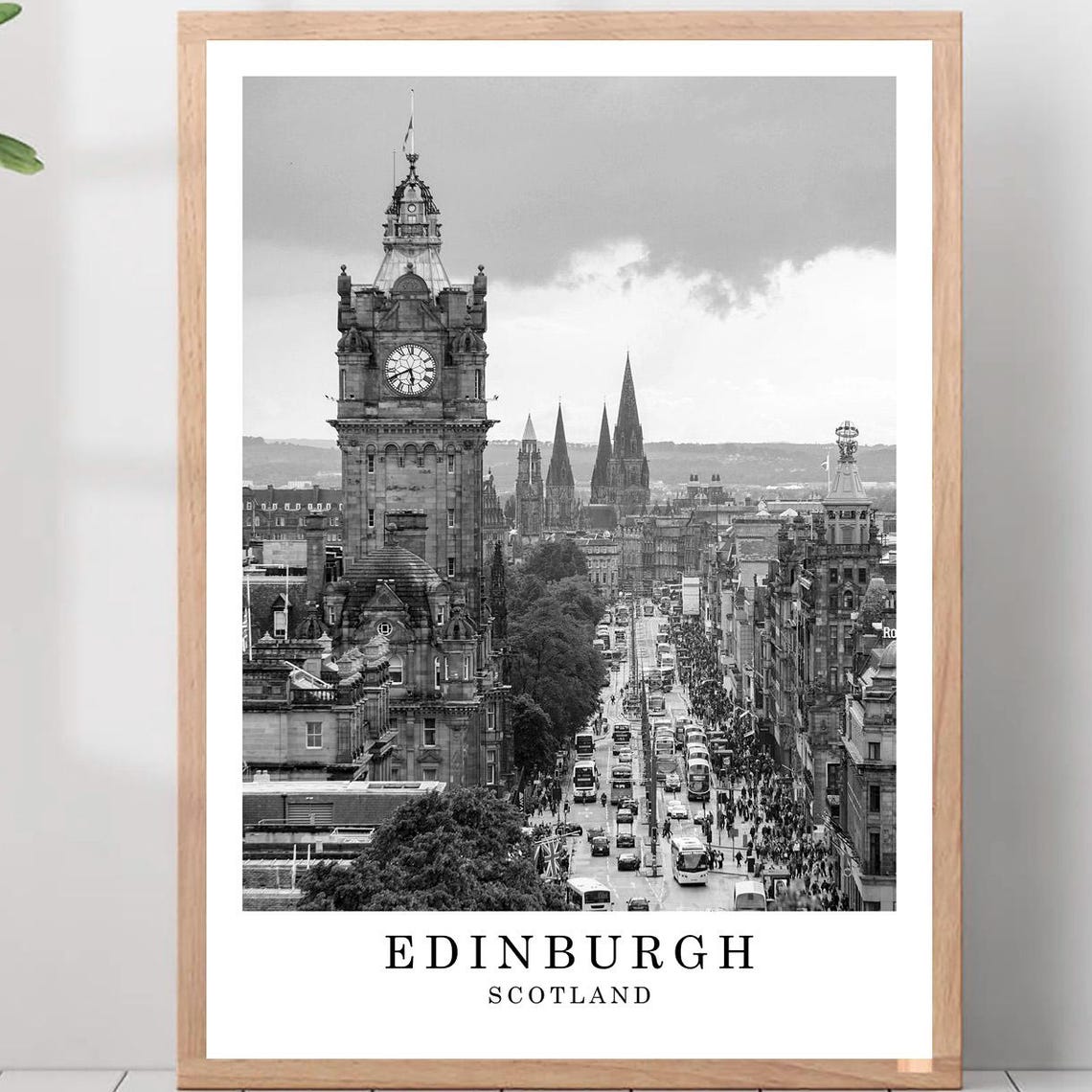 Edinburgh Princes Street Balmoral Clock Tower Skyline Travel Poster
