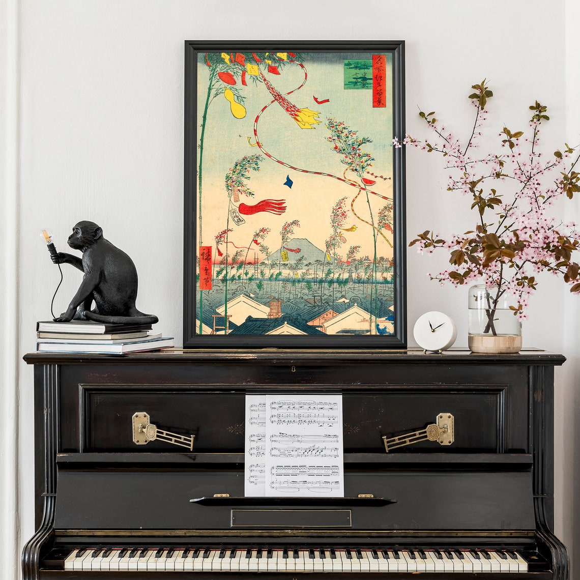 Traditional Japanese Poster Mid Century Modern Utagawa Hiroshige Woodblock Print For Asian Home Decor Japanese Festival Painting - Image 2
