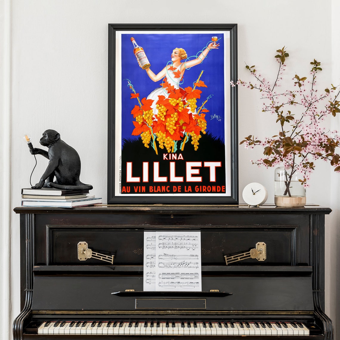 Kina Lillet Vintage French Wine Ad Poster Woman With Grapes Art - Image 3