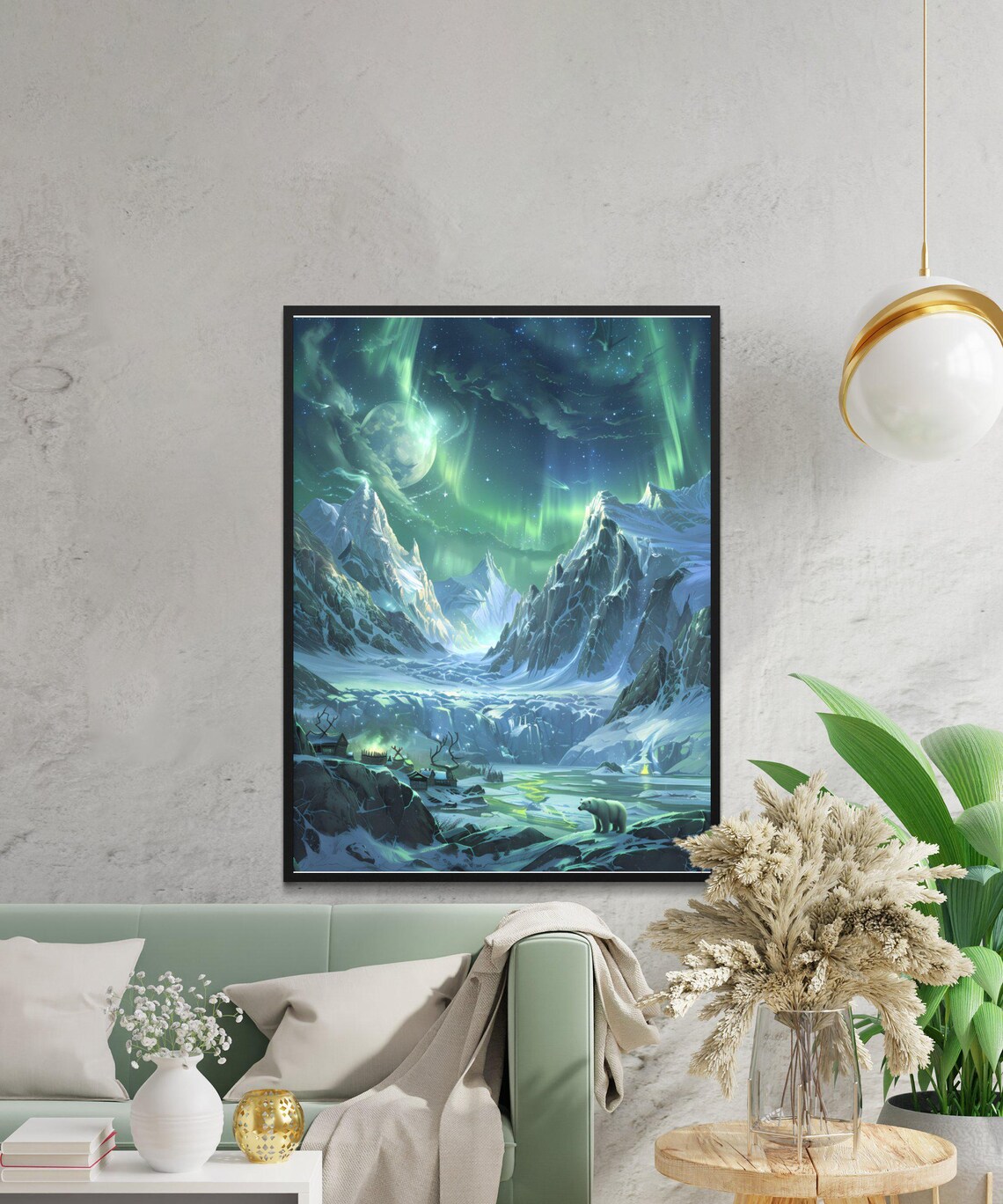 Alaska Aurora Borealis, Northern Lights Landscape Art Print - Image 3