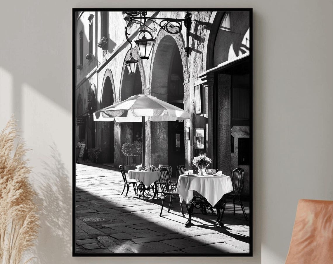 Italy Wall Art Black And White Italian Print Italian Landscape Print Mediterranean Travel Art Historic Italy Poster Architecture Photo