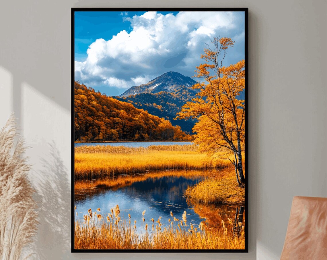 Autumn Landscape, Thanksgiving Decor Art Print