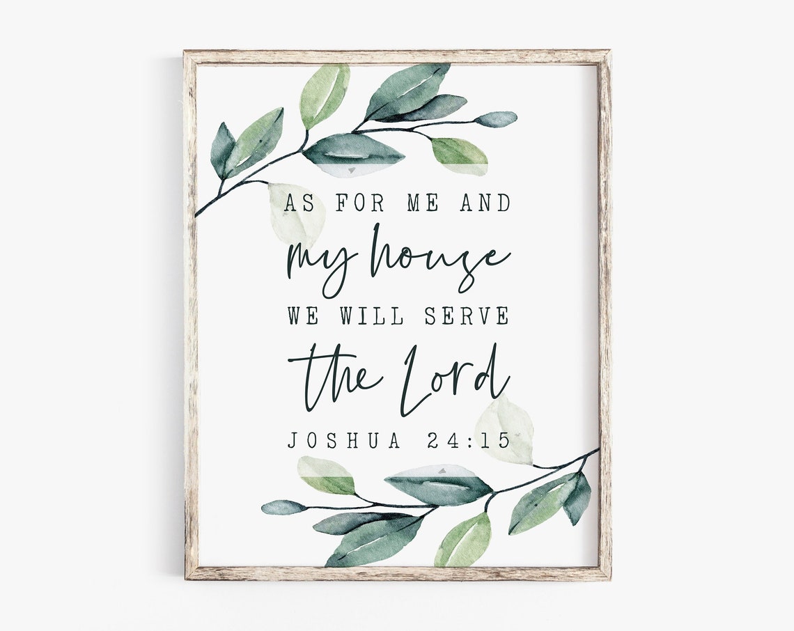 As For Me And My House Bible Verse Art Print