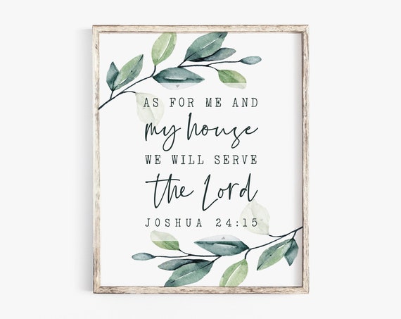 As For Me And My House Bible Verse Art Print