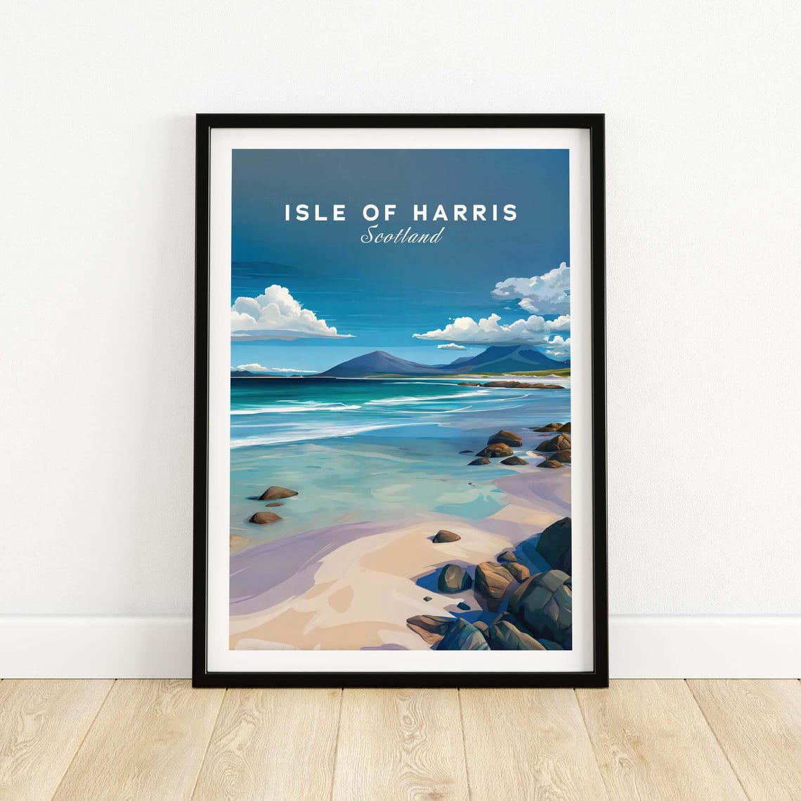 Isle Of Harris Scotland Calm Turquoise Seascape Sandy Shoreline Poster
