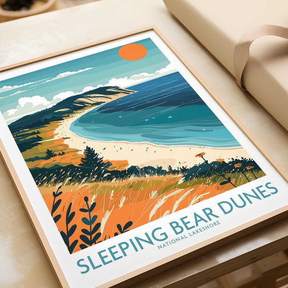 Sleeping Bear Dunes Wall Art Print Travel Print Wall Art Poster Gift Home Decor Art Lover Gift Artwork