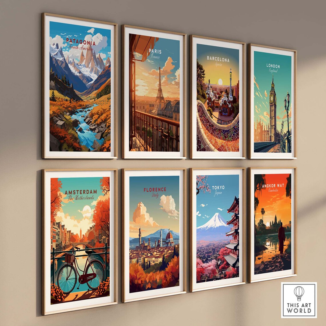 Patagonia South America Granite Peaks River Valley Autumn Poster - Image 3