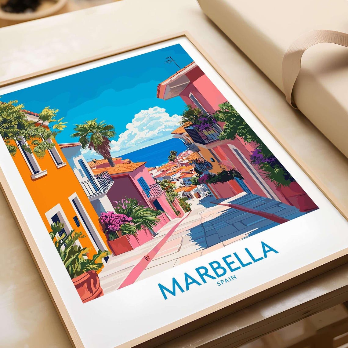 Marbella Spain Wall Art Print Poster Decor Illustration Gift