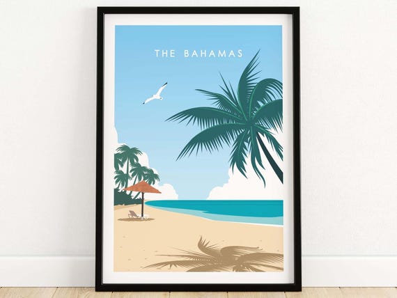 Bahamas Travel Poster Print Caribbean