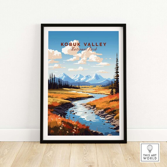 Kobuk Valley National Park Fall Tundra River Valley Art Poster