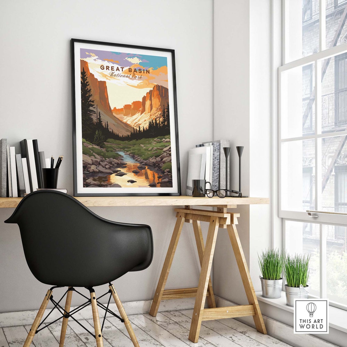 Great Basin National Park Sunset Glow Canyon Stream Pines Poster - Image 4