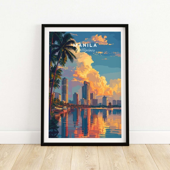 Manila Poster Wall Art Print Travel Home Dcor Gift Illustration