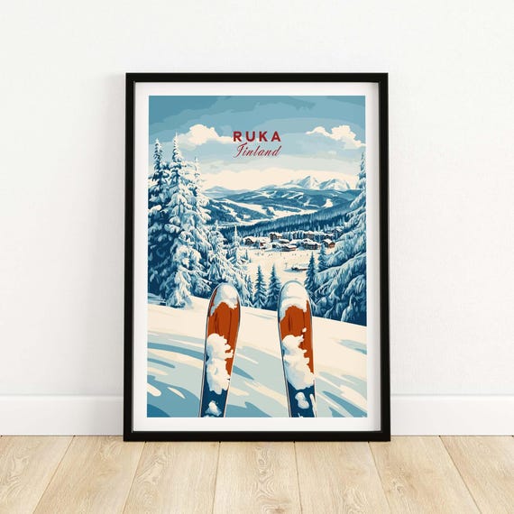 Ruka Ski Resort Travel Poster, Finland Gift