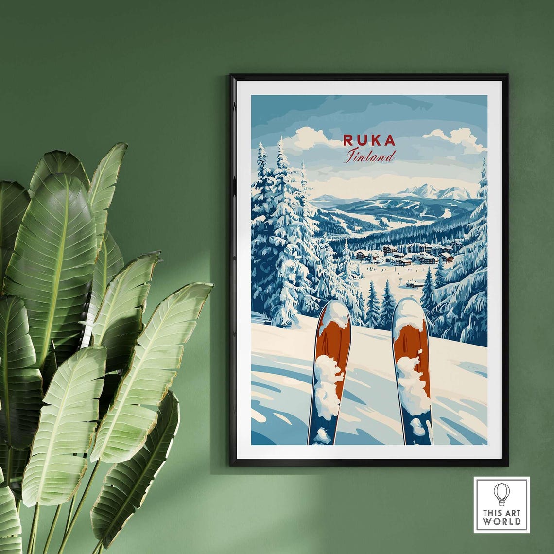 Ruka Ski Resort Travel Poster, Finland Gift - Image 2