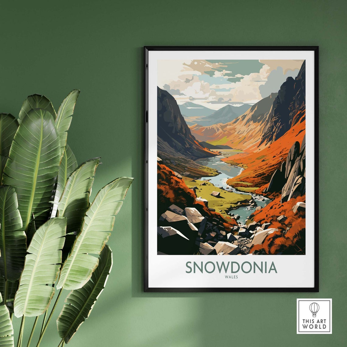 Snowdonia Wales Mountain Valley Autumn Colors Landscape Poster - Image 2