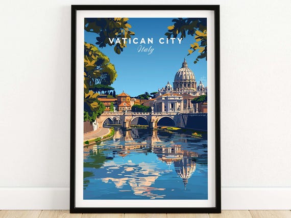 Vatican City Travel Poster, Italy Place Print