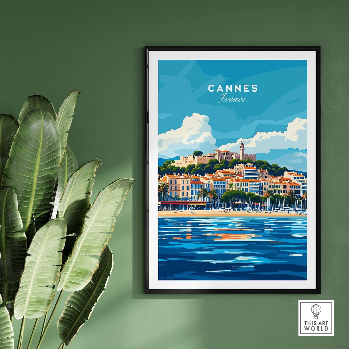 Cannes France French Riviera Waterfront Vintage Travel Poster - Image 2
