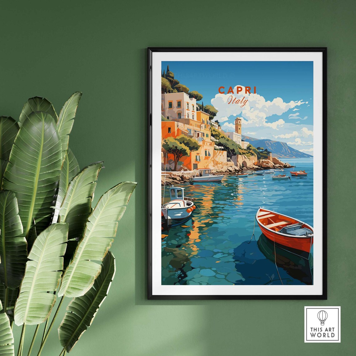 Capri Italy Travel Poster, European Wall Art - Image 2