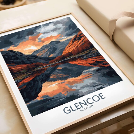 Glencoe Wall Art Poster, Scotland Housewarming Gift