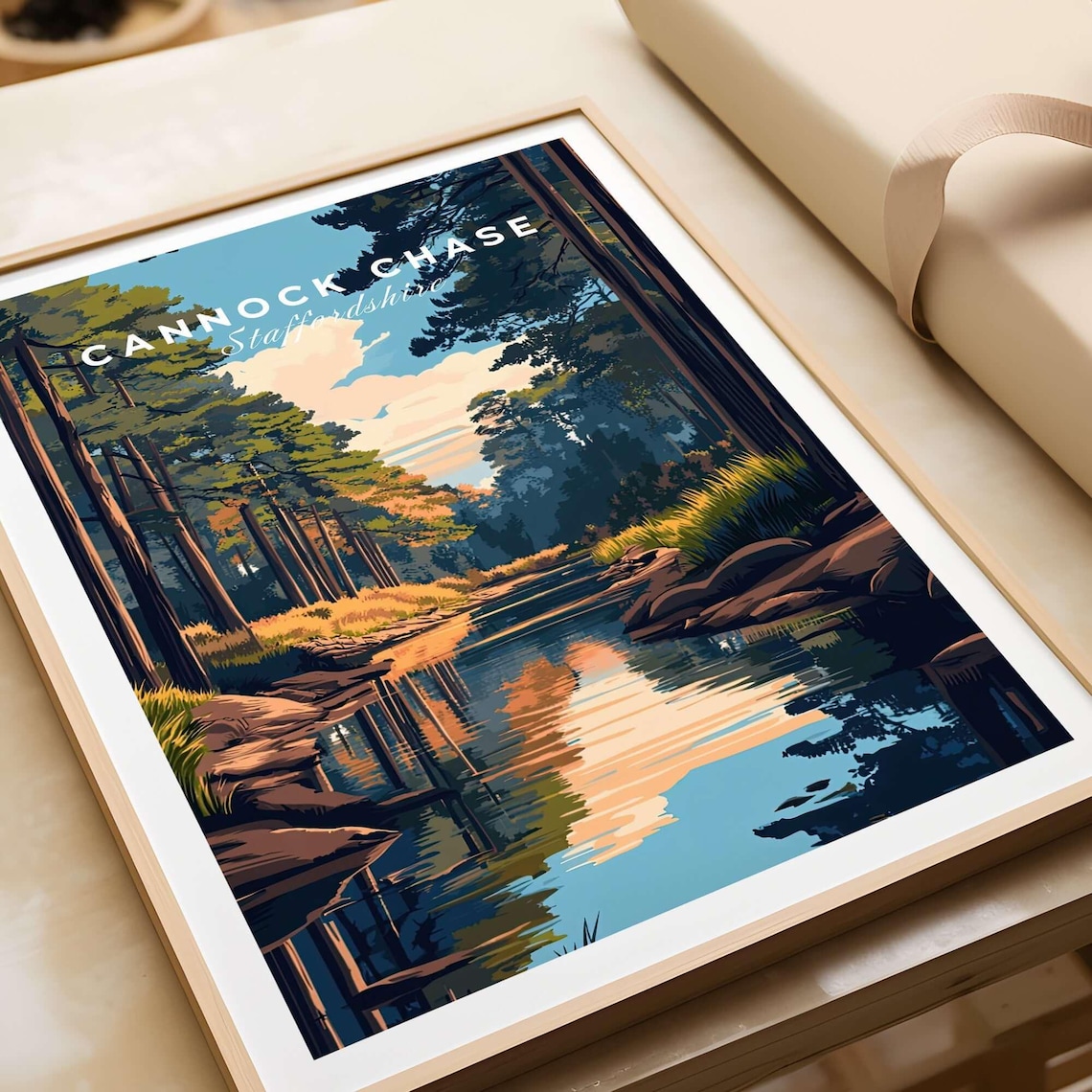Cannock Chase Art Print, Staffordshire Travel Poster - Image 3