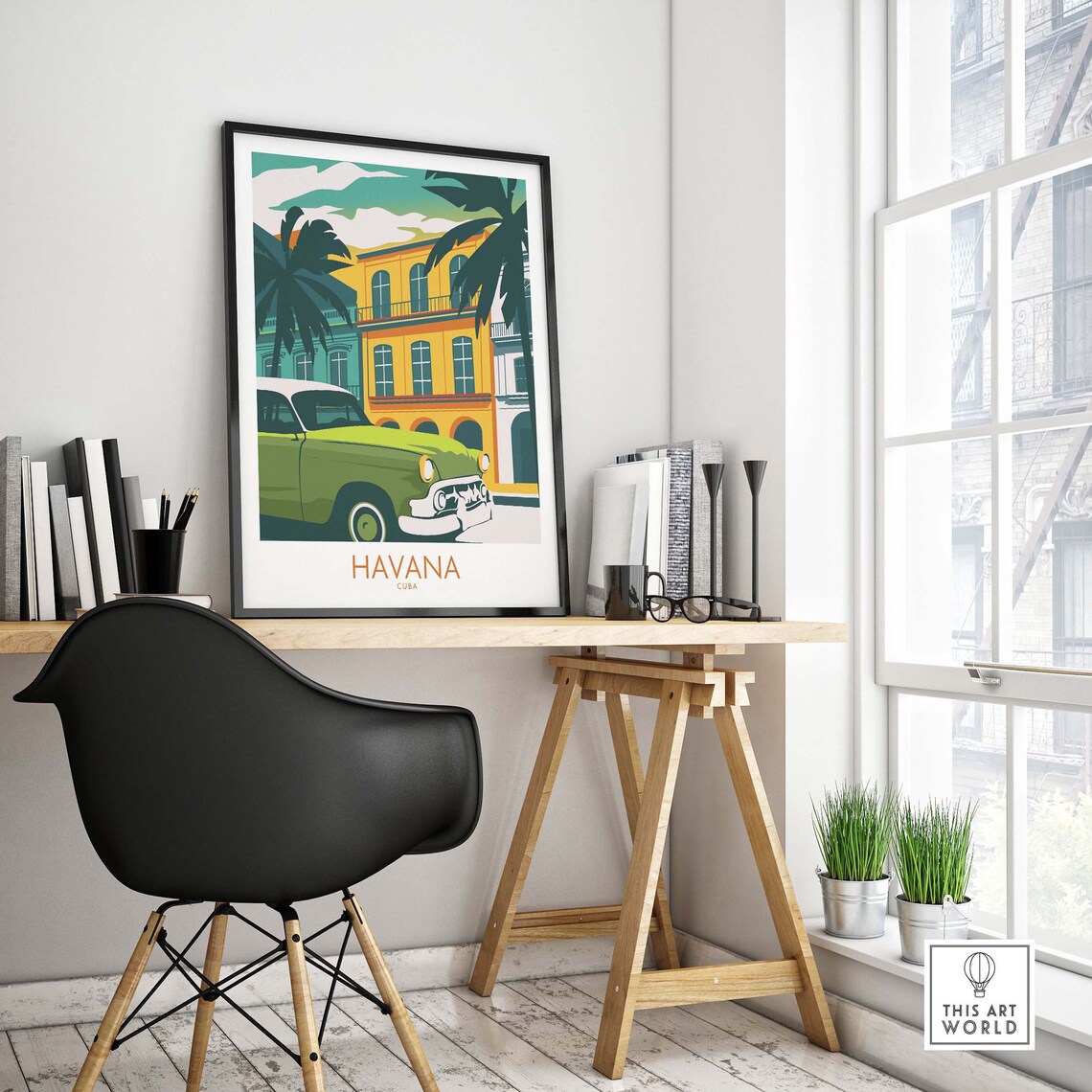 Havana Cuba Travel Poster, Latin America Art - Image 4