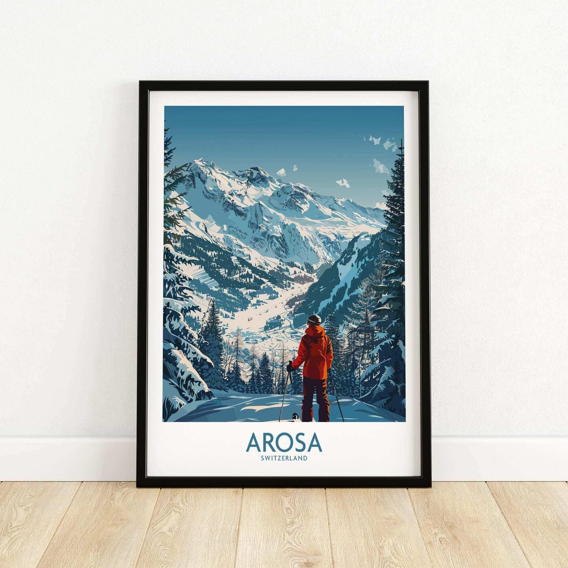Arosa Ski Resort, Winter Sports Travel Poster - Image 5