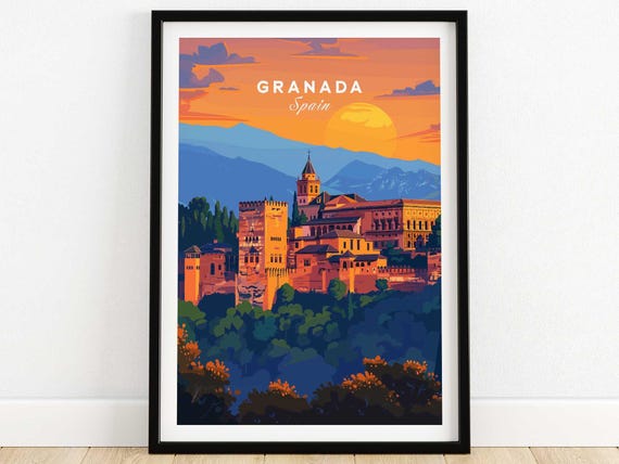 Granada Travel Print Wall Art Poster Home Decor Artwork Gift Illustration Lover