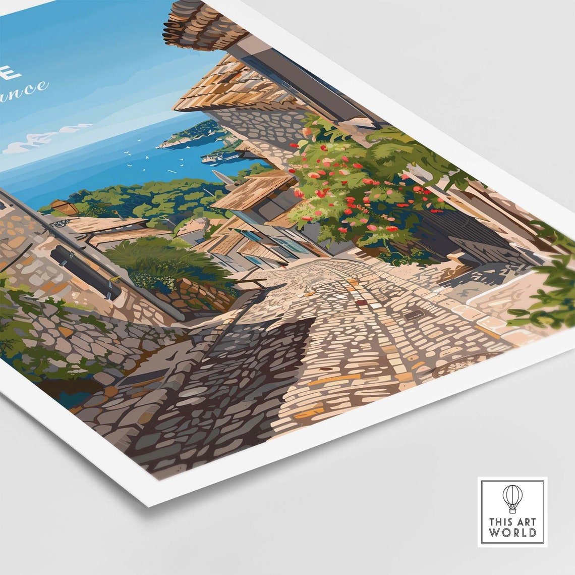 Eze Travel Print France Travel Poster Eze Artwork Poster Gift French Riviera Home Decor Eze Illustration Art Lover France Print Cte Dazur - Image 4
