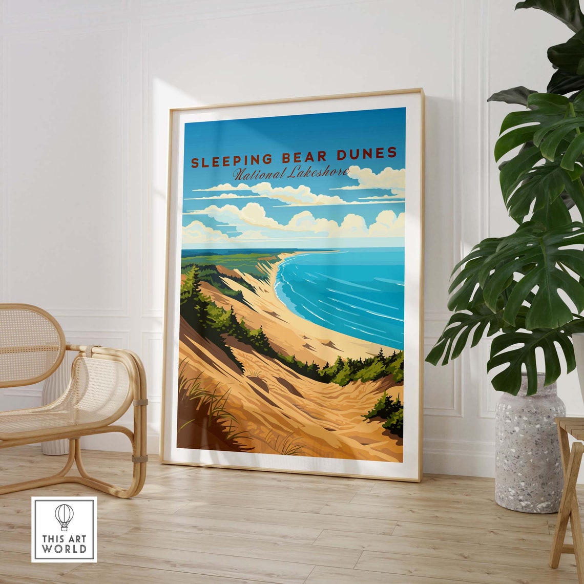 Sleeping Bear Dunes Poster Art Print Travel Print Home Dcor Poster Gift Illustration Artwork Birthday Present - Image 3