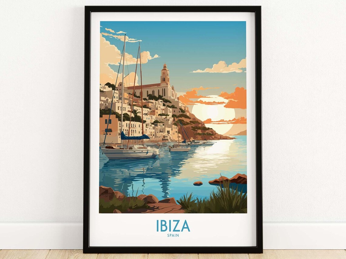 Ibiza Modern Spain Travel Poster, Art Print