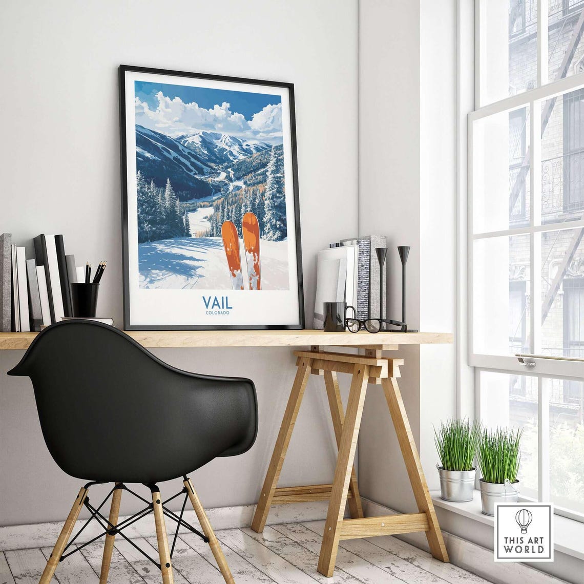 Vail Ski Resort, Colorado Winter Sports Poster - Image 4