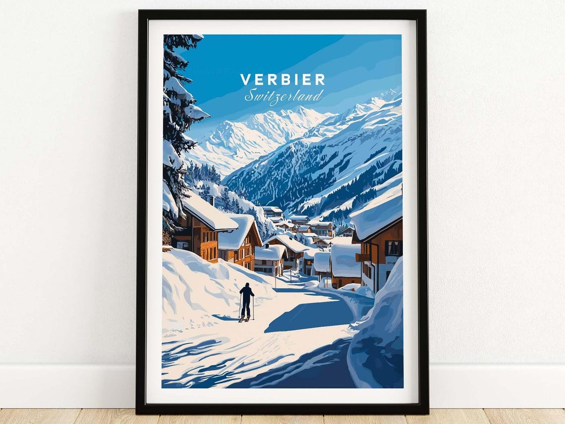 Verbier Ski Print, Switzerland Travel Poster