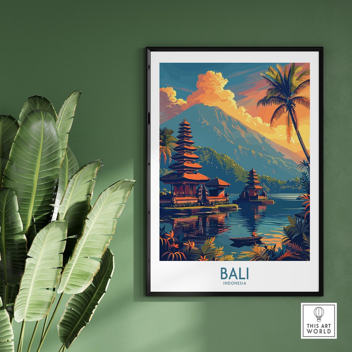 Bali Sunset Travel Poster, Indonesia Wall Art - Image 2