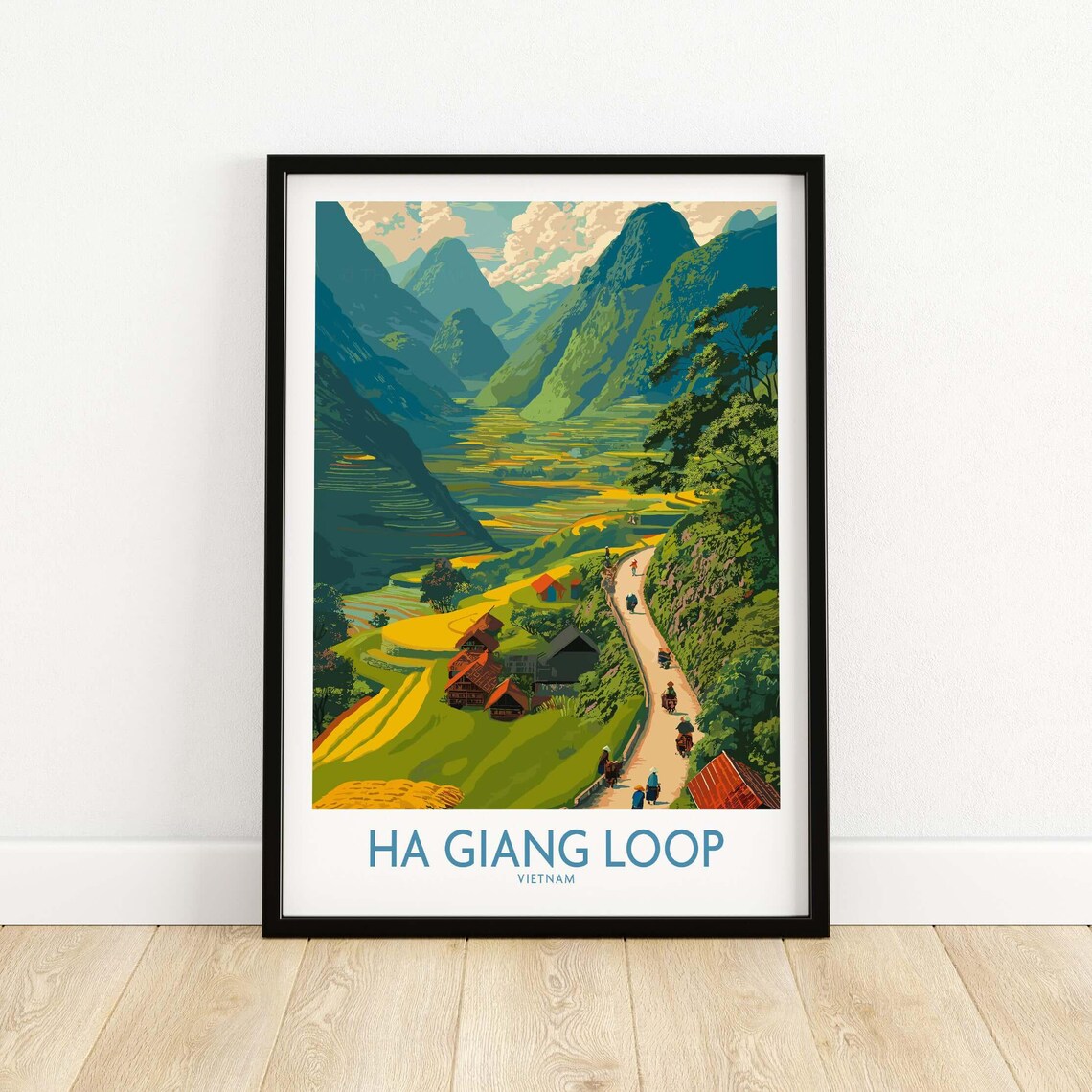 Ha Giang Loop Mountain Village Motorbike Winding Road Poster