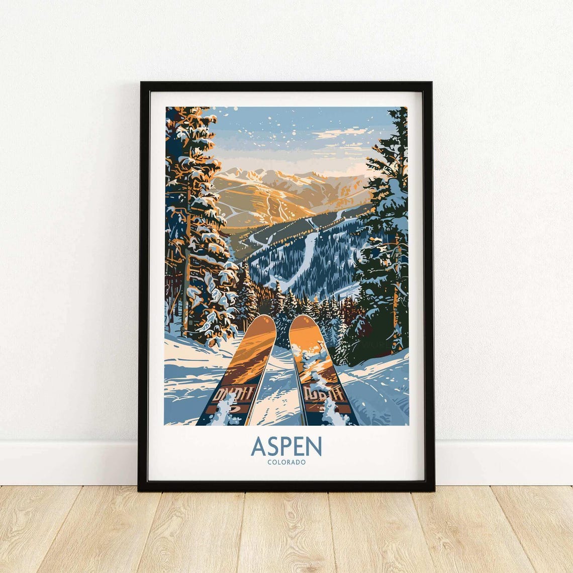 Aspen Ski Lodge, Winter Sports Art Print - Image 5