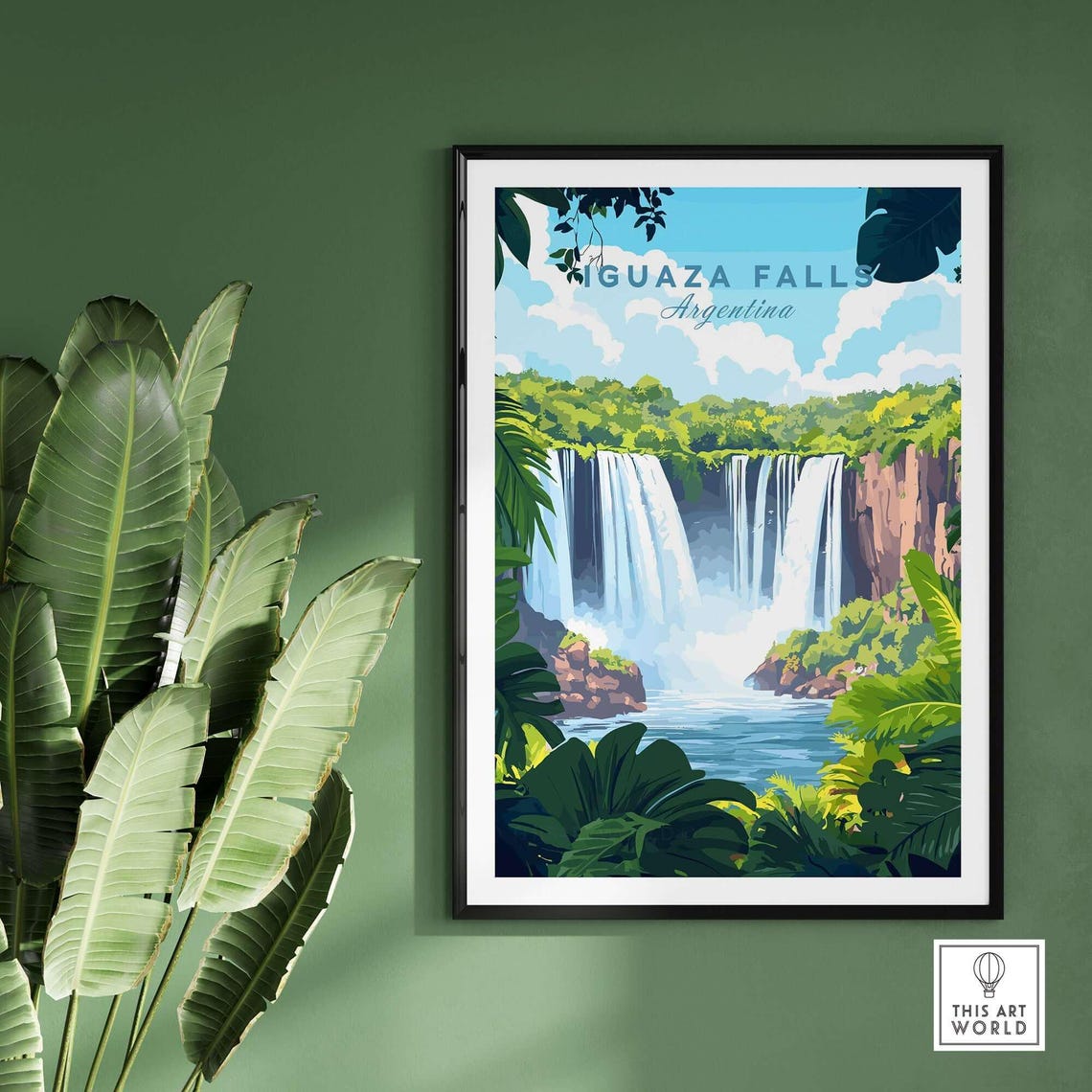 Iguaza Falls Argentina Thundering Waterfall Jungle Travel Poster - Image 2