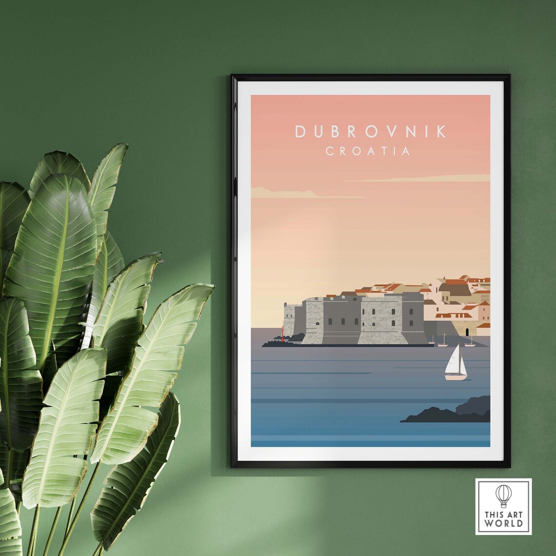 Dubrovnik Croatia Travel Poster, Fine Art Print - Image 3