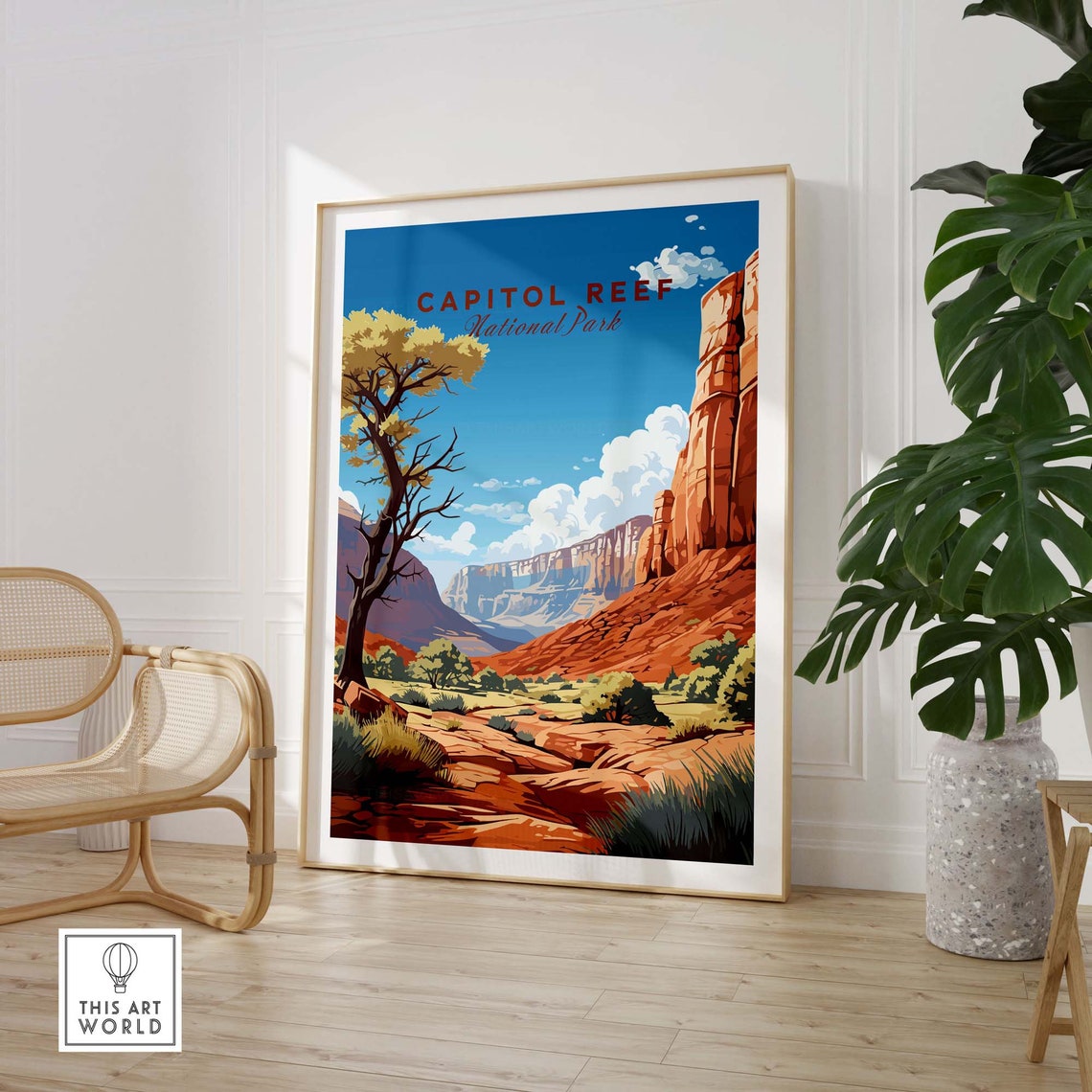 Capitol Reef National Park Utah Red Rock Canyon Desert Poster - Image 3