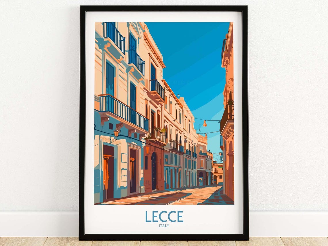 Lecce Puglia Baroque Street Sunlit Balconies Architecture Poster