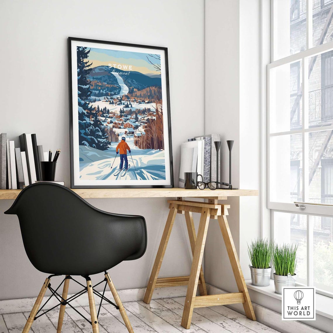 Stowe Ski Resort Travel Poster, Vermont Gift - Image 4