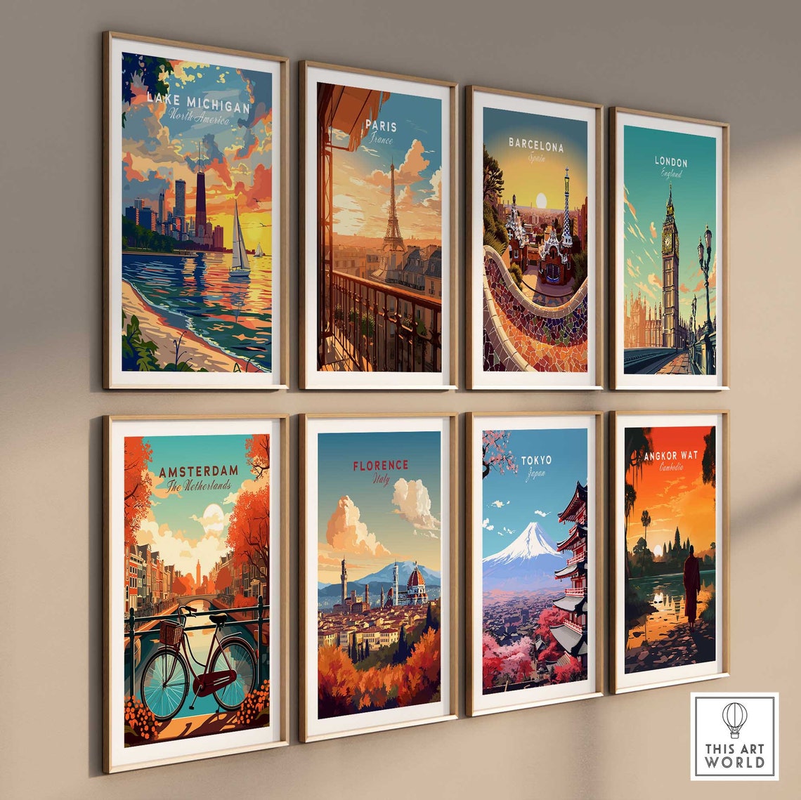 Lake Michigan North America Chicago Skyline Sunset Sailboat Poster - Image 3