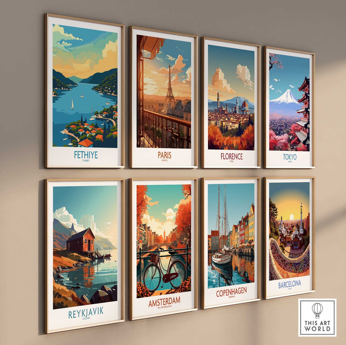 Fethiye Turkey Turquoise Bay Aerial Sailboat Harbor View Poster - Image 3