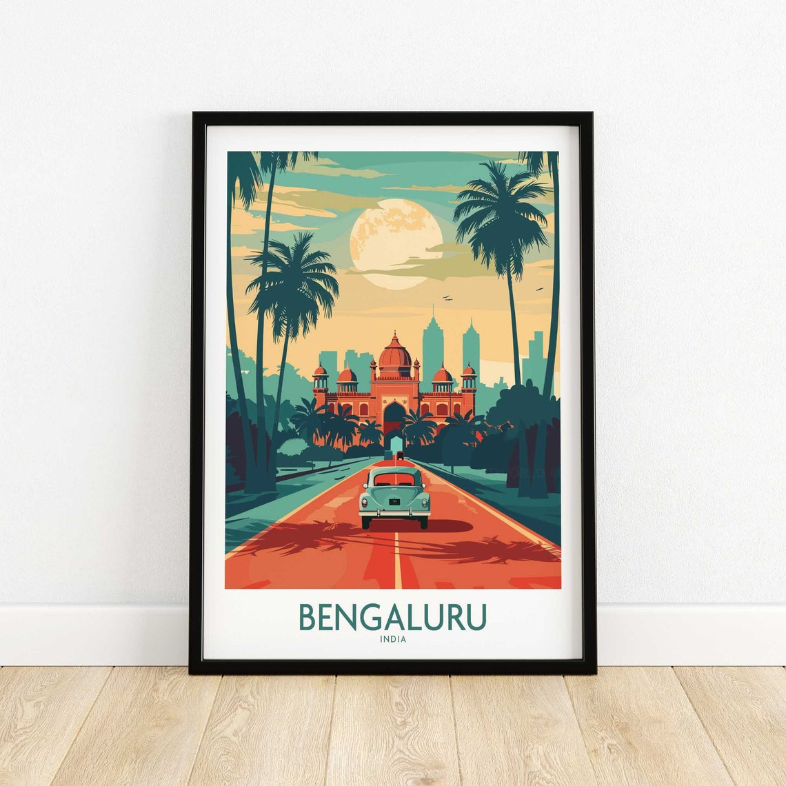 Bengaluru India Art Print Wall Travel Poster Home Decor Artwork Gift Illustration Lover