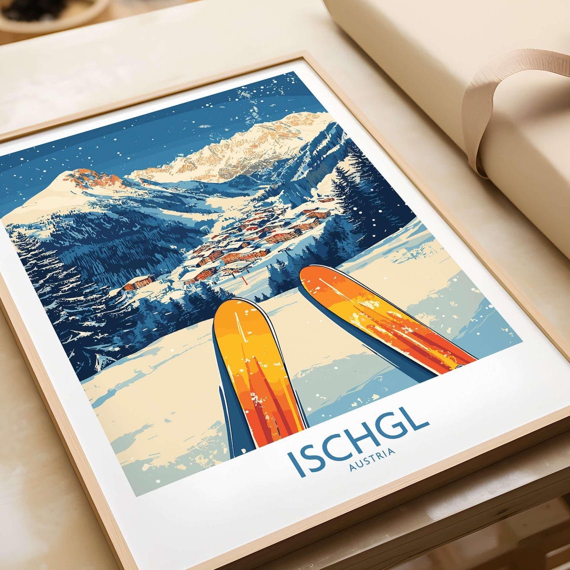 Ischgl Ski Resort Travel Poster, Austria