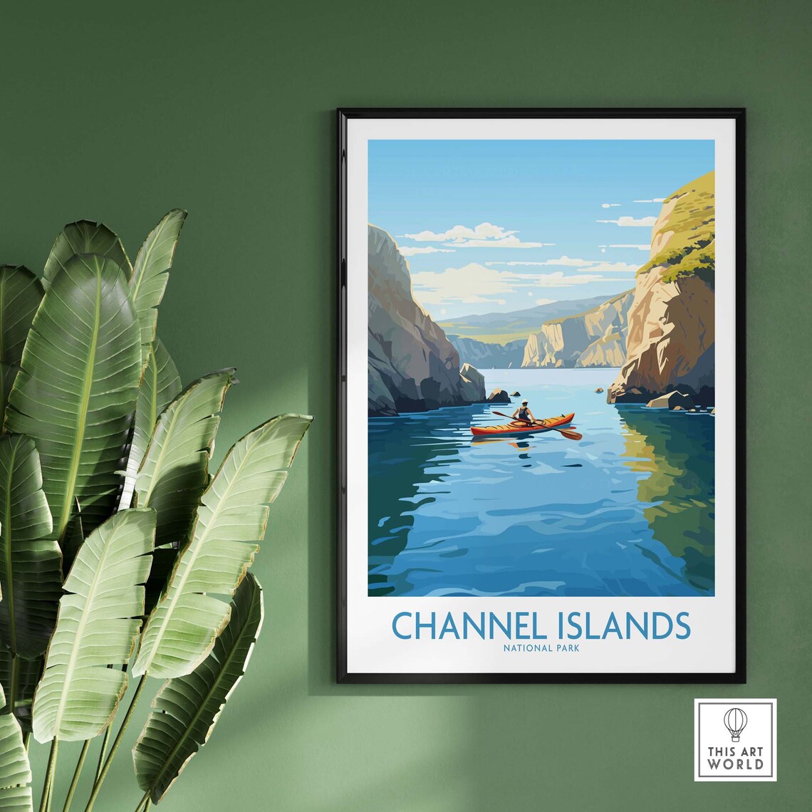Channel Islands National Park Sea Kayak Cliff Cove Travel Poster - Image 2