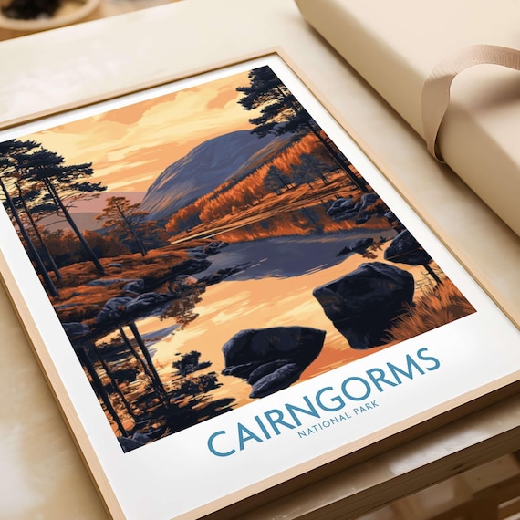 Cairngorms National Park Mountain Poster, Scotland
