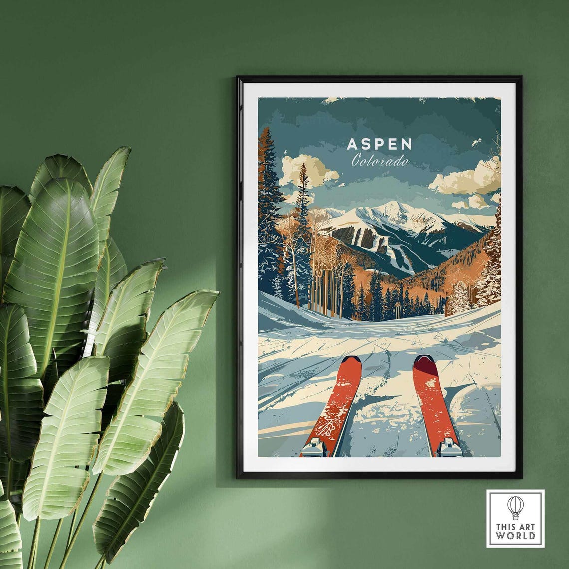 Aspen Ski Resort Colorado Travel Poster - Image 2