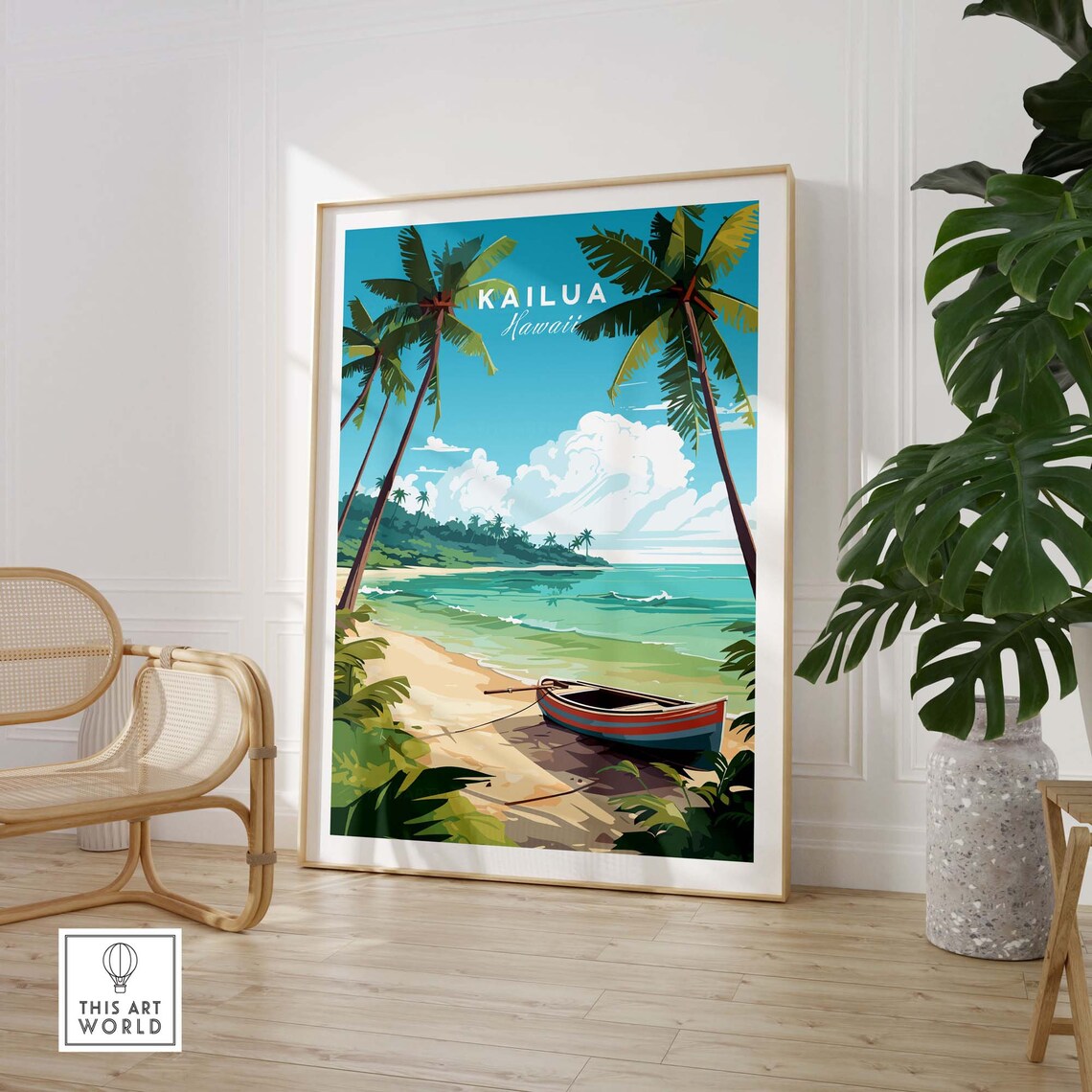 Kailua Hawaii Travel Poster, Home Decor Print - Image 2