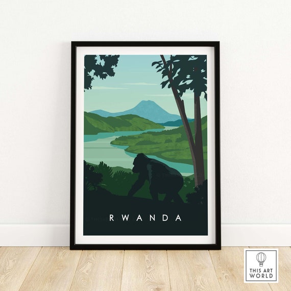 Rwanda Gorilla Safari Minimalist Travel Poster